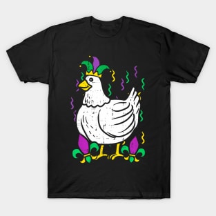 Mardi Gras Chicken  Outfit Farming Men Women Kids T-Shirt